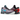 Nike Kobe 6 Protro ASG Hollywood 3D baskets vue latérale avec motif 3D écailleux rouge et bleu, semelle intermédiaire blanche et swoosh Nike
