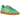 Adidas Handball Spezial Energy Green Pure Sulfur baskets en profil latéral avec tige en daim vert, détails en cuir jaune et semelle en gomme