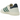 Adidas Handball Spezial Chalk White Collegiate Green baskets vue latérale avec empeigne blanche, détails verts et semelle en gomme.