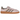 Adidas Handball Spezial Clear Pink Earth Strata baskets en vue angulaire avec tige rose, détails marron et semelle en gomme
