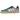 Adidas Sambae Liberty London Collegiate Green baskets en vue angulaire avec tige verte, détails floraux et une semelle extérieure en gomme classique
