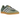 adidas Gazelle Indoor Mineral Green Silver Dawn baskets en vue latérale avec empeigne en daim vert, bandes blanches classiques et semelle en gomme.