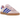 Adidas Gazelle Indoor Clear Pink Lucid Blue baskets en vue laterale avec tige en daim rose clair, details bleus et semelle