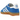 Adidas Gazelle Indoor Blue Bird Cloud White baskets vue latérale avec tige en daim bleu vif, bandes en cuir blanc et semelle en gomme classique
