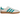 Adidas Gazelle Indoor Turqoise Chalk White baskets vue latérale en daim turquoise, avec détails en cuir blanc et semelle en gomme translucide
