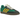 Baskets Adidas Samba OG Court Green Preloved Yellow vue latérale avec empeigne en daim vert, bandes jaunes et semelle en gomme classique