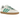 Adidas Samba Off White Court Green baskets vue latérale avec empeigne en cuir blanc cassé, bandes vertes et semelle en gomme marron
