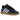 Adidas Handball Spezial Sporty & Rich Night Indigo baskets vue latérale, avec empeigne en daim bleu nuit, détails blancs et semelle en gomme marron.