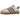 Adidas Gazelle Bold Cream Night Indigo baskets en vue latérale inclinée avec une empeigne crème et des détails bleu marine