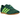 Adidas Taekwondo Collegiate Green Solar Green Gum baskets vue latérale avec tige verte, bandes contrastées et semelle plate en gomme marron