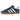 Adidas Gazelle Indoor Night Indigo Off White Gold Metallic baskets vue latérale avec empeigne bleu marine, bandes en cuir blanc cassé et semelle en gomme