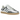 Adidas Samba Silver Metallic Cracked Leather baskets vue sous angle, avec empeigne métallique brillante, lacets blancs classiques et semelle en gomme