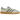Adidas Handball Spezial Linen Green Silver baskets vue latérale avec empeigne en daim vert clair, bandes argentées et semelle en gomme classique.