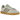 Adidas Handball Spezial Linen Green Silver baskets vue latérale avec tige en daim vert clair, bandes argentées et semelle en gomme