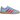 Adidas Handball Spezial Glow Blue Red Blue Spark baskets vue latérale en daim bleu vif avec trois bandes rouges emblématiques et semelle en gomme.