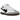 Adidas Samba Bape White Black Gum baskets vue latérale avec empeigne en cuir blanc, bandes Bape noires iconiques et semelle gomme classique