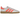 Baskets Adidas Handball Spezial Clear Pink Solar Orange en vue latérale, conçues en daim rose avec des bandes latérales orange en cuir et gomme.