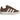 Adidas Campus 00s Earth Strata baskets vue sous angle avec tige en daim marron, lacets épais blancs et bandes latérales blanches