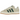 Adidas Campus 00s Cream White Collegiate Green baskets vue latérale avec empeigne en daim crème, bandes vertes et une semelle en gomme épaisse blanc cassé.