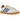 Adidas Handball Spezial Cream White Blue Warm Sandstone baskets vue latérale avec empeigne en daim couleur crème et détails bleus au talon et bandes