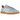 Adidas Handball Spezial Clear Sky White Warm Sandstone baskets vue latérale avec tige en daim bleu clair, bandes en cuir blanc et semelle gomme