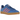 Adidas Gazelle Indoor Blue Bliss Pink baskets vue latérale avec tige en daim bleu clair, 3 bandes roses et la semelle extérieure en gomme.