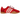 adidas Ballerina Bad Bunny Flamboyan baskets vue sous angle avec tige rouge, lacets et details distinctifs