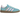 Adidas Handball Spezial Pulse Aqua Clear Pink baskets vue angulaire, avec une empeigne en daim turquoise, trois bandes roses et une semelle gomme