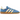 Adidas Handball Spezial Dusky Ink Easy Yellow baskets de profil avec tige en suède bleu, détails en cuir jaune et semelle gomme