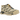 Salomon XT-6 Gore-Tex Safari baskets vue sous un angle, présentant une tige beige, une membrane GORE-TEX imperméable et un système de laçage Quicklace.