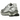 Salomon XT-4 Sharkskin Dawn Blue baskets vue latérale avec empeigne en mesh gris, détails bleus, système de laçage Quicklace et semelle noire.