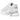 Salomon XT-Pathway 2 White Metal baskets vue latérale avec empeigne en mesh blanc, détails argentés, système de laçage et semelle en caoutchouc