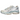 Salomon XT 4 OG Vanilla Ice Ballad Blue baskets en vue inclinée avec mesh blanc cassé, détails bleus, laçage Quicklace et semelle résistante