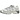 Salomon XT-6 White Vanilla Ice Plum baskets vue latérale avec maille technique blanche, détails violets et système de laçage Quicklace
