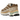 Salomon XT-6 Coyote Brown Sahara Sun baskets vue latérale avec tige en mesh marron, détails jaunes, système de laçage Quicklace et semelle robuste