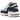 New Balance 1000 Navy Sea Salt baskets vue latérale avec tige bleu marine, détails crème et semelle intermédiaire épaisse et rembourrée pour l'amorti.