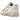 New Balance 1906D Protection Pack White baskets en vue angulaire avec design en cuir blanc déconstruit, amorti visible et logo N-Lock.