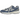 New Balance 1906R Vintage Indigo baskets en vue laterale avec une tige en mesh bleu, des details argentes et une semelle blanche