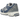 New Balance 1906R Vintage Indigo baskets vue sous angle avec empiècements en mesh bleu et semelle blanche