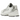 New Balance 530 Munsell White baskets vue angulaire avec tige en mesh blanc, détails en cuir beige et semelle extérieure en caoutchouc