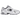 New Balance 530 White Black Details baskets en gros plan sur le détail de l'empeigne avec des panneaux en mesh blanc et finitions noires