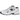 New Balance 530 White Black Details baskets en gros plan sur le détail de la tige en mesh blanc, avec des touches argentées et logos noirs