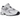 New Balance 530 White Silver Navy baskets vue latérale avec une tige en mesh blanc, des détails argentés et le logo N bleu marine sur le côté.
