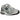 New Balance 1906R Silver Metallic Deep Ocean baskets, vue latérale inclinée avec maille argentée métallisée, détails bleu foncé et semelle robuste