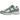 New Balance 2002R Dark Juniper Linen baskets vue latérale avec des tons verts, tige en daim, lacets blancs et semelle à amorti.