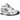 New Balance 204L Silver Metallic Black baskets vue latérale avec empeigne en mesh argenté, empiècements en cuir noir et semelle intermédiaire profilée