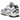 New Balance 204L Silver Metallic Black baskets vue latérale avec empeigne argentée métallique, détails noirs et semelle robuste.
