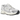 New Balance 530 Silver Metallic Linen baskets en vue latérale avec détails argentés, empeigne en mesh et semelle blanche