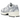 New Balance 530 Silver Metallic Reflection baskets, vue latérale avec empeigne en mesh argenté, détails gris et semelle intermédiaire blanche classique.