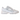 New Balance 740 Metallic Silver baskets vue en angle avec des panneaux argentés brillants, des détails en mesh et des lacets blancs.